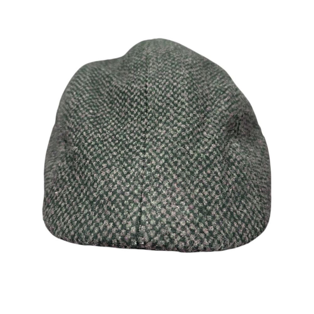 Crowncap Mens Wool Tweed Flat Cap Ivy Driving Hat Ear Flaps Green Vintage - Picture 2 of 14